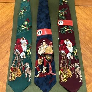 Christmas Neckties - Vintage Norman Rockwell Saturday Evening Post - 100% Silk